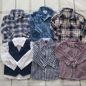 Boys 18 Months Plaid and Dress Shirt Set - 6 Pieces